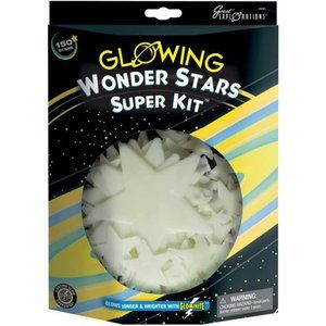 WonderStars Super Kit Glow In The Dark Ceiling Stars 150Piece In 4Sizes Reusable